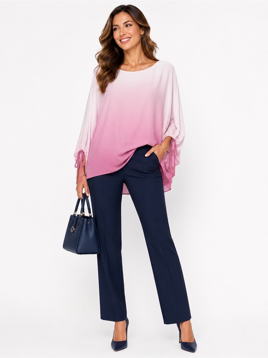 Vince Camuto Tops - Vince Camuto Pink Ombré Bubble Sleeve Blouse